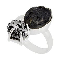 8.75cts natural tourmaline rough campo del cielo 925 silver ring size 6.5 y58637