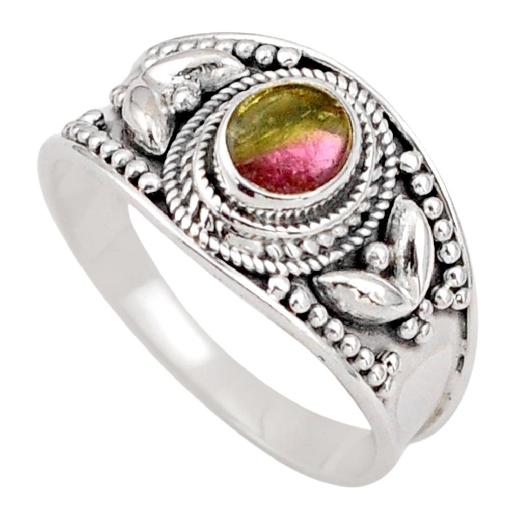 2.37cts natural watermelon tourmaline 925 sterling silver ring size 9 t90289