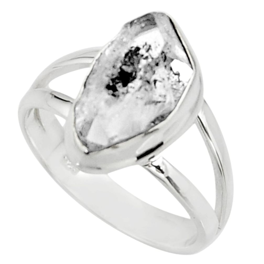 5.06cts natural white herkimer diamond 925 silver solitaire ring size 7 r26607