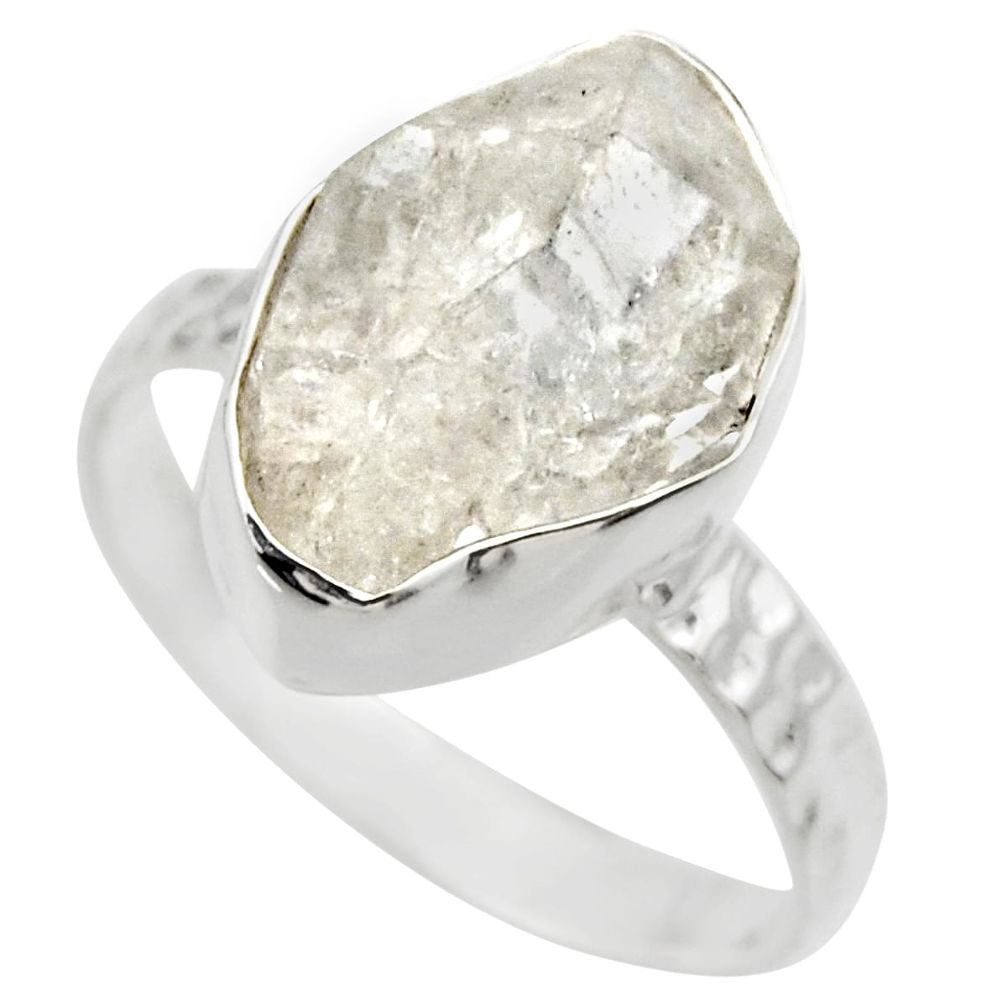 6.22cts natural white herkimer diamond 925 silver solitaire ring size 7 r29687