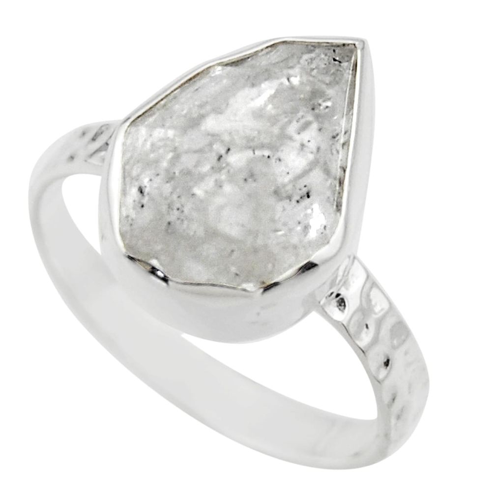 5.55cts natural white herkimer diamond 925 silver solitaire ring size 8 r29691