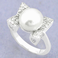 LAB Natural white pearl topaz 925 sterling silver ring jewelry size 6.5 c25131
