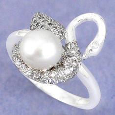 LAB Natural white pearl topaz 925 sterling silver ring jewelry size 8.5 c25410