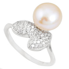 LAB 5.63cts natural white pearl topaz 925 sterling silver ring jewelry size 9 c25431