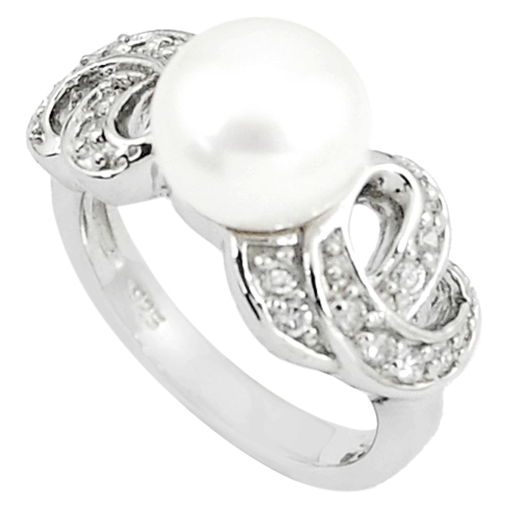 LAB 6.33cts natural white pearl white topaz 925 sterling silver ring size 6 c25223
