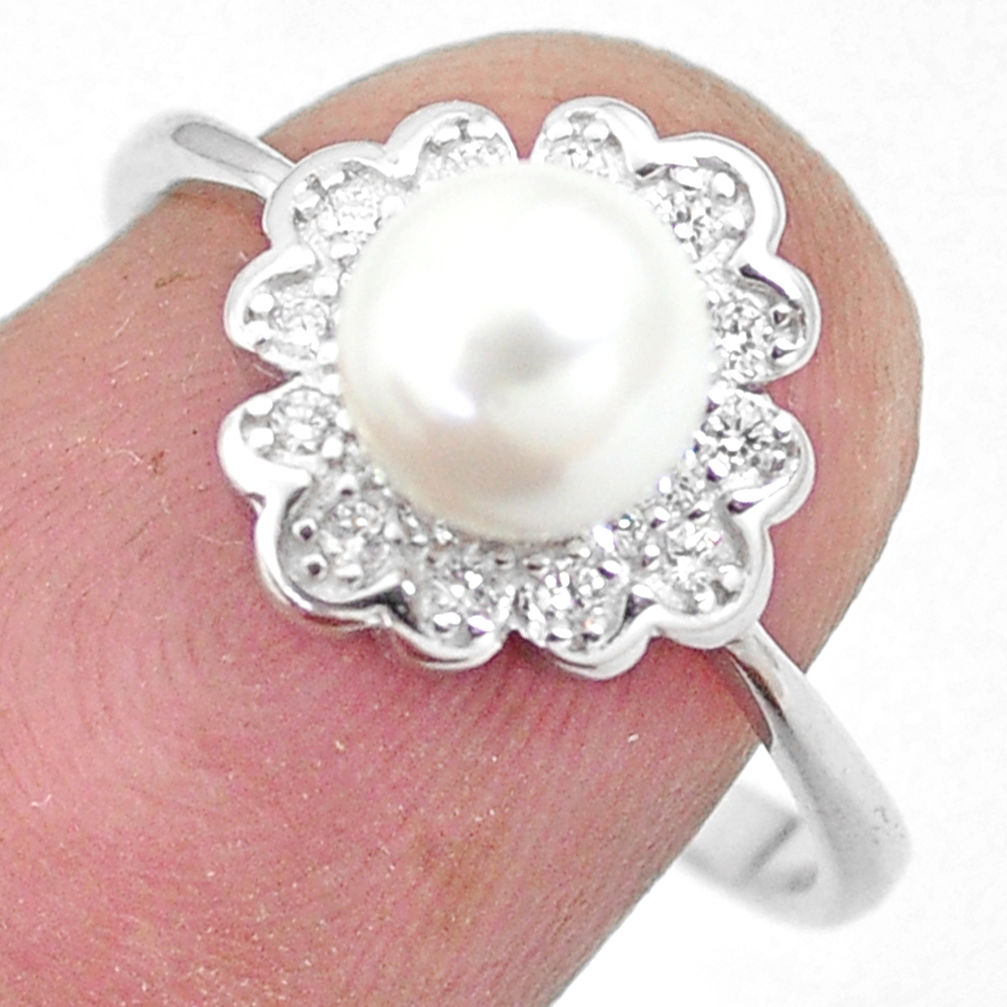 LAB 3.33cts natural white pearl white topaz 925 sterling silver ring size 7 c25187