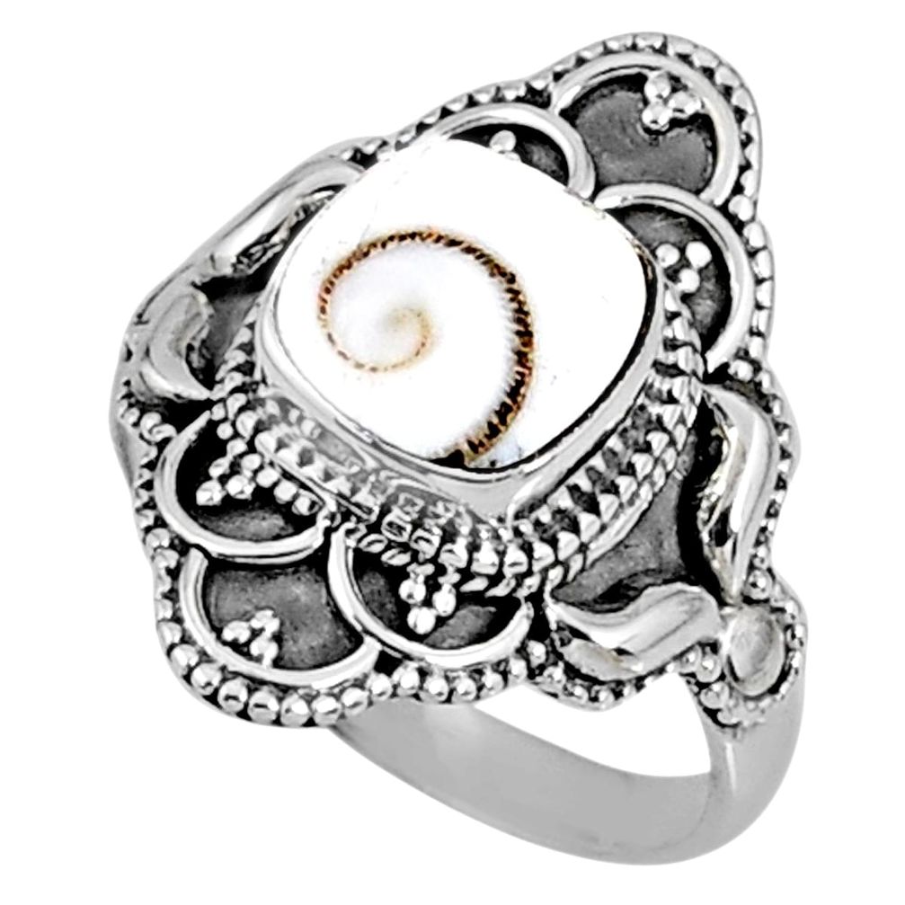 31.80cts natural white shiva eye 925 silver solitaire ring jewelry size 7 r61111