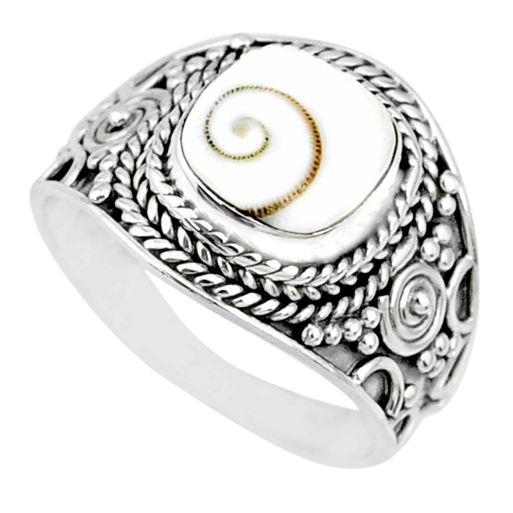 2.92cts natural white shiva eye 925 silver solitaire handmade ring size 7 r74712