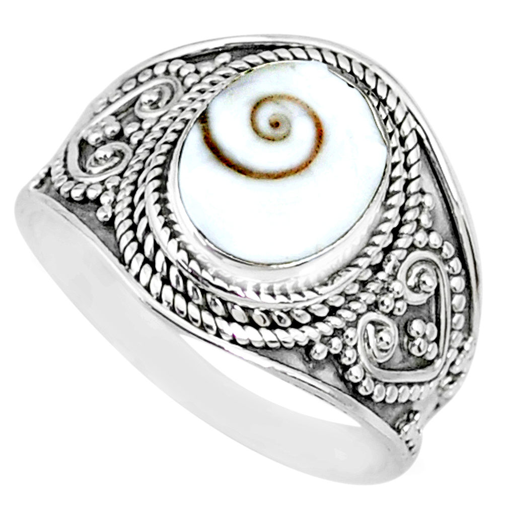 4.07cts natural white shiva eye 925 silver solitaire handmade ring size 9 r74717