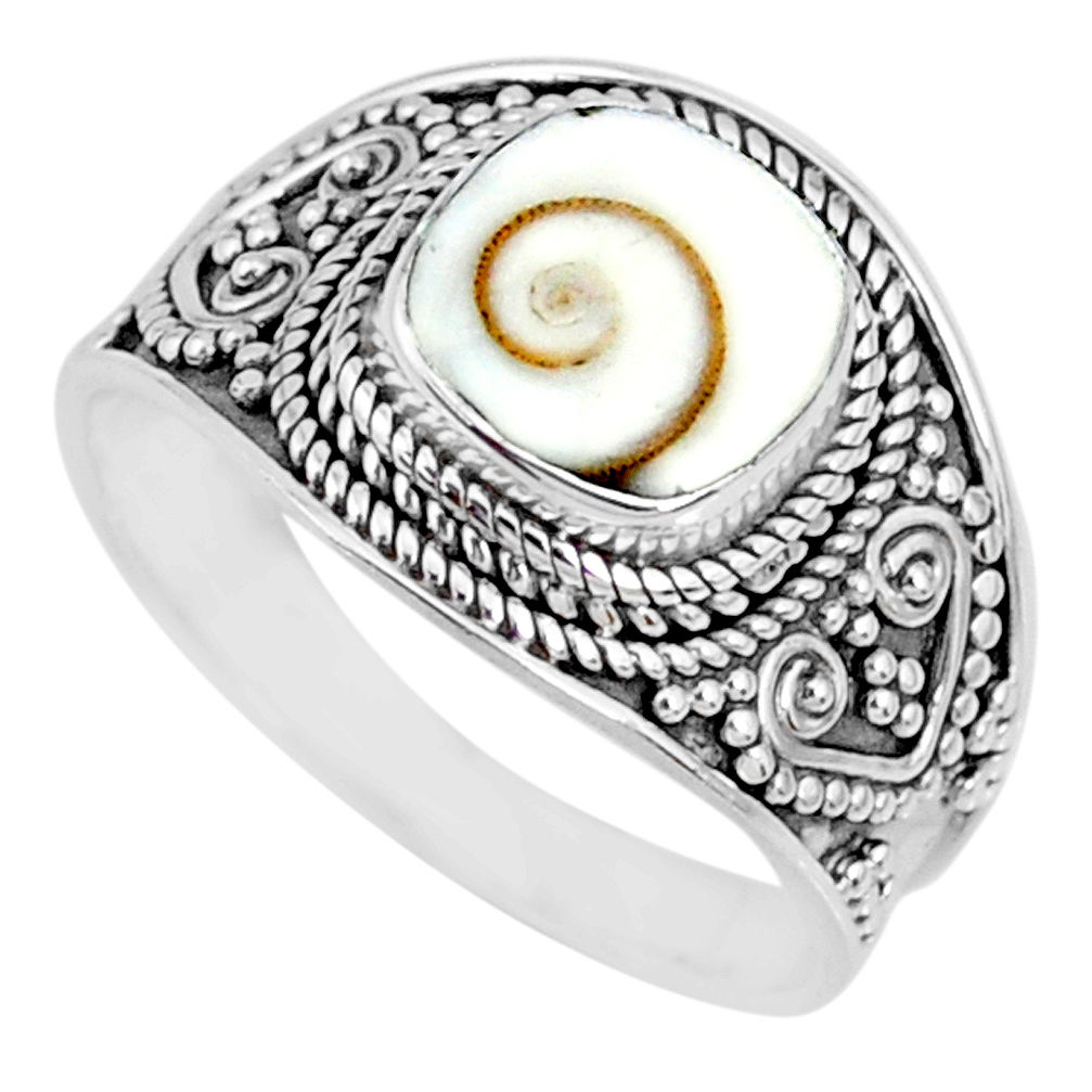 3.10cts natural white shiva eye 925 silver solitaire handmade ring size 9 r74720