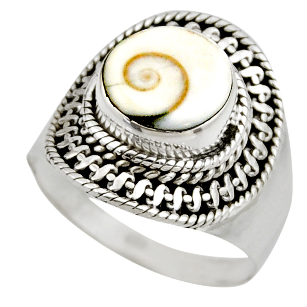 4.69cts natural white shiva eye 925 silver solitaire ring size 7.5 r52487