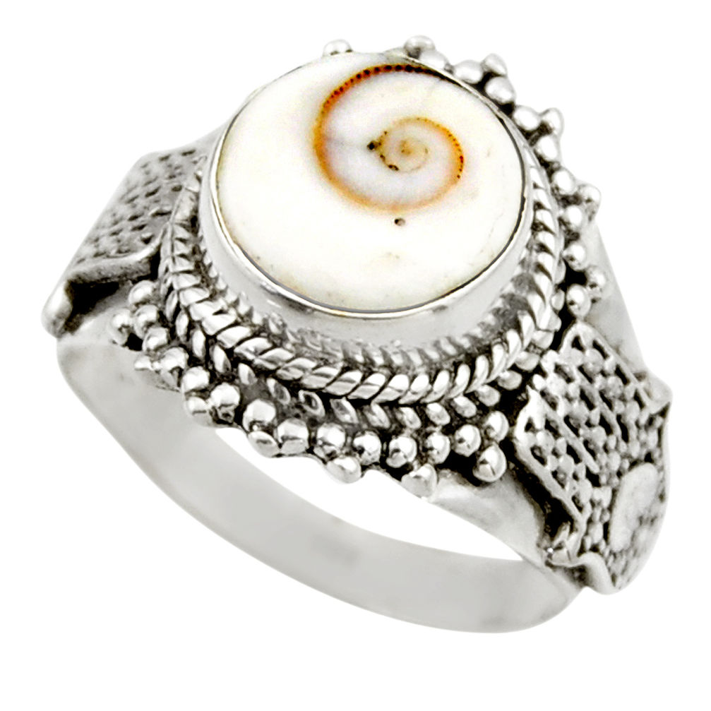 4.78cts natural white shiva eye 925 silver solitaire ring size 6.5 r52498
