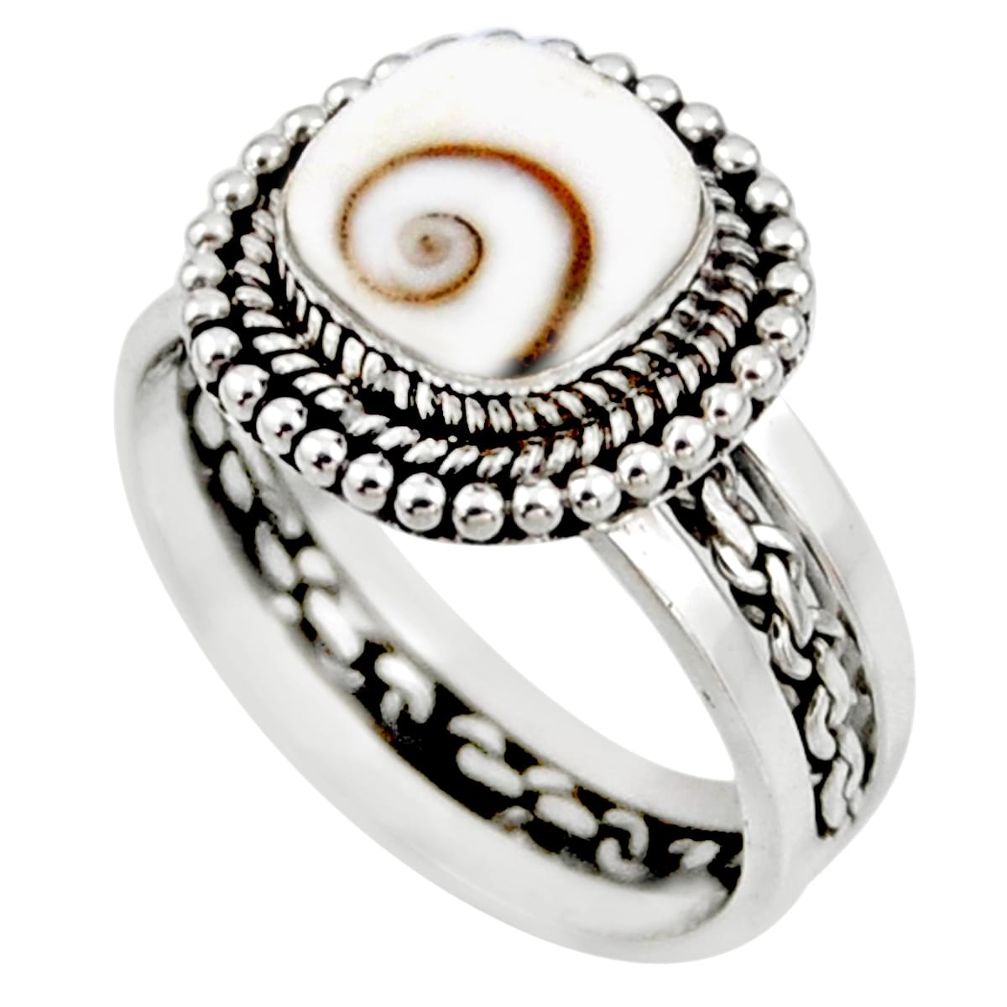 3.09cts natural white shiva eye 925 silver solitaire ring size 7.5 r54289