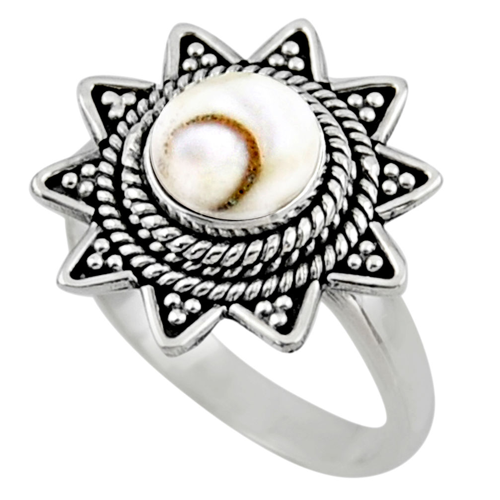 2.81cts natural white shiva eye 925 silver solitaire ring size 7.5 r54326