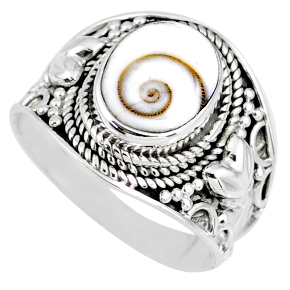 4.08cts natural white shiva eye 925 silver solitaire ring size 7.5 r58299