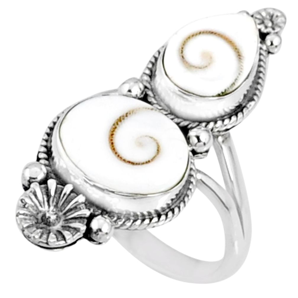 7.07cts natural white shiva eye 925 silver solitaire ring size 6.5 r67306