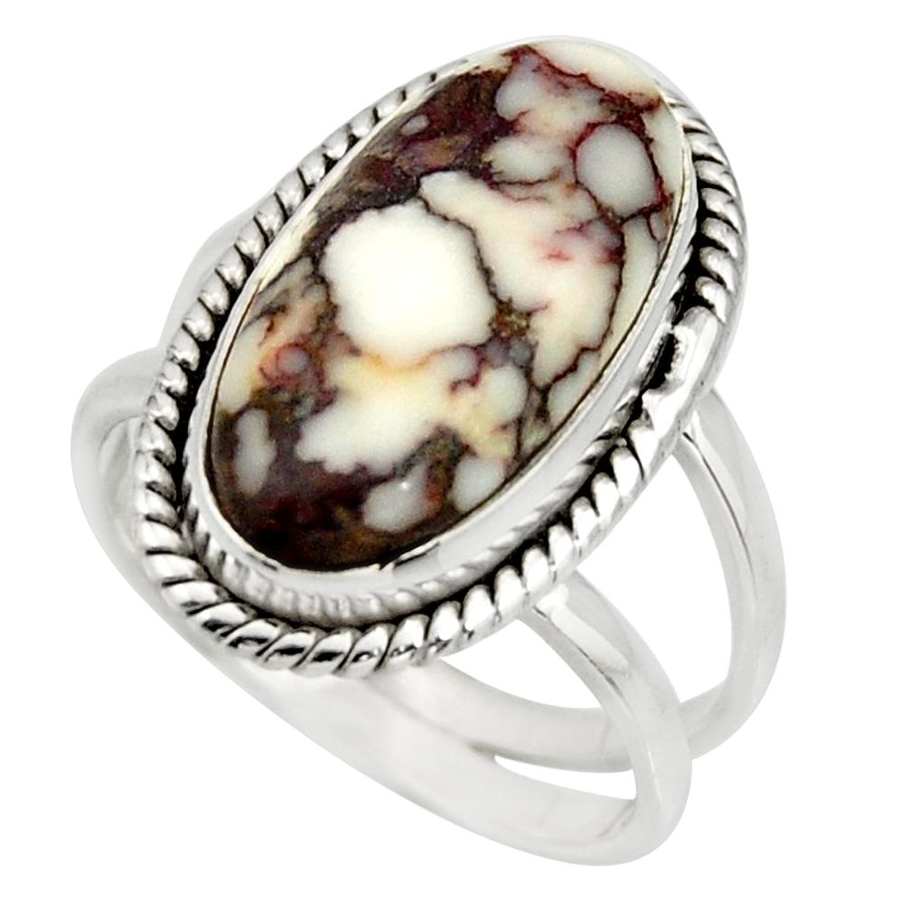 5.97cts natural wild horse magnesite 925 silver solitaire ring size 7 r27215