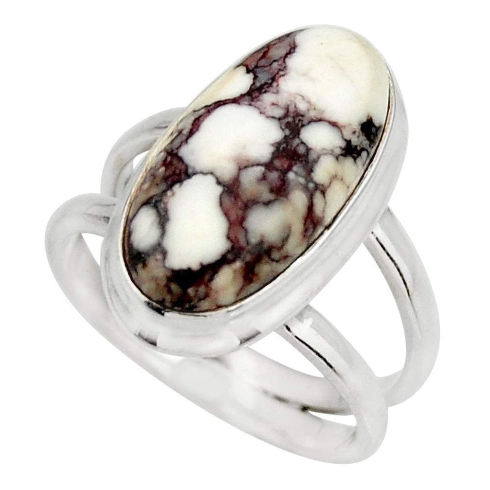 6.03cts natural wild horse magnesite 925 silver solitaire ring size 7 r27216