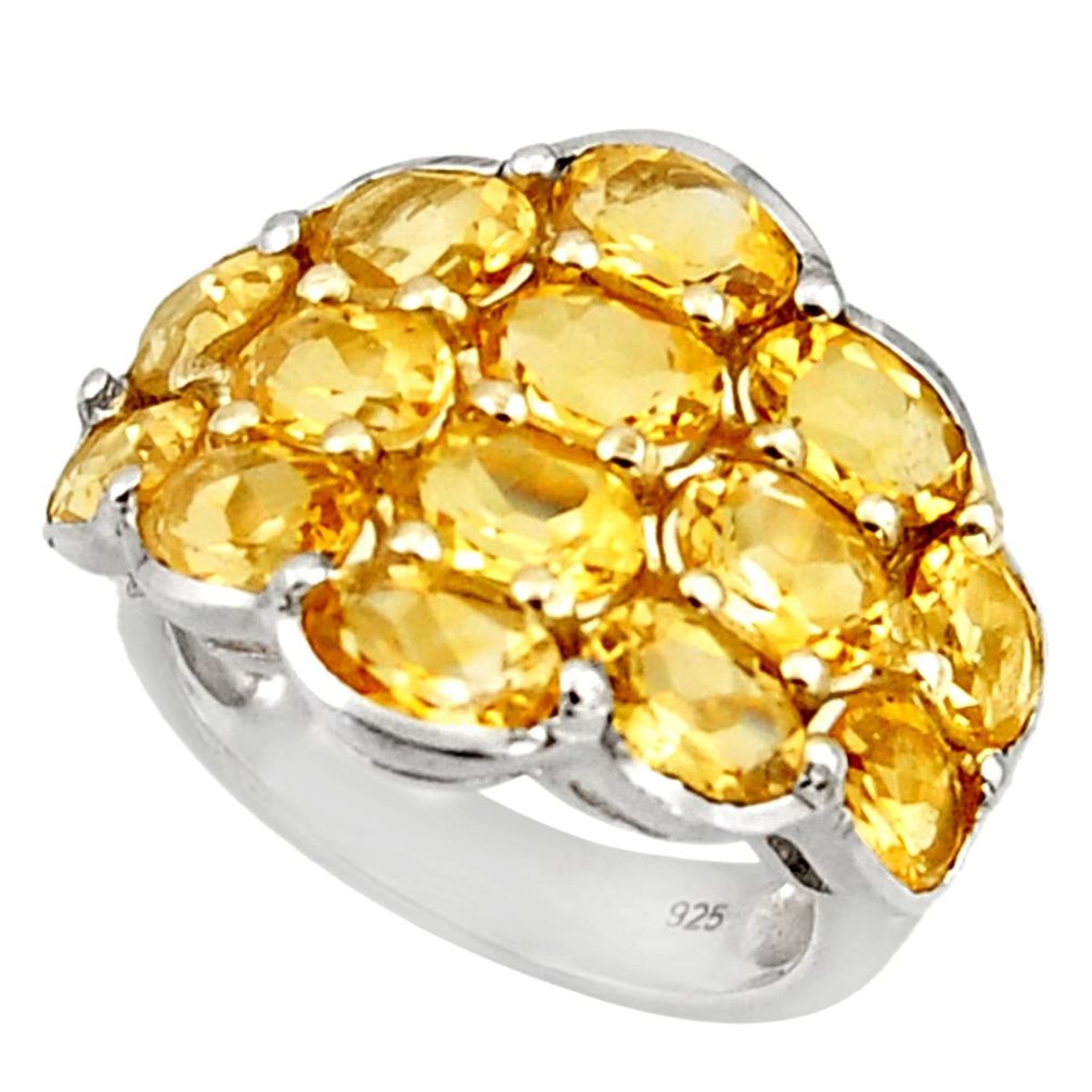 15.46cts natural yellow citrine 925 sterling silver ring jewelry size 6.5 r42968