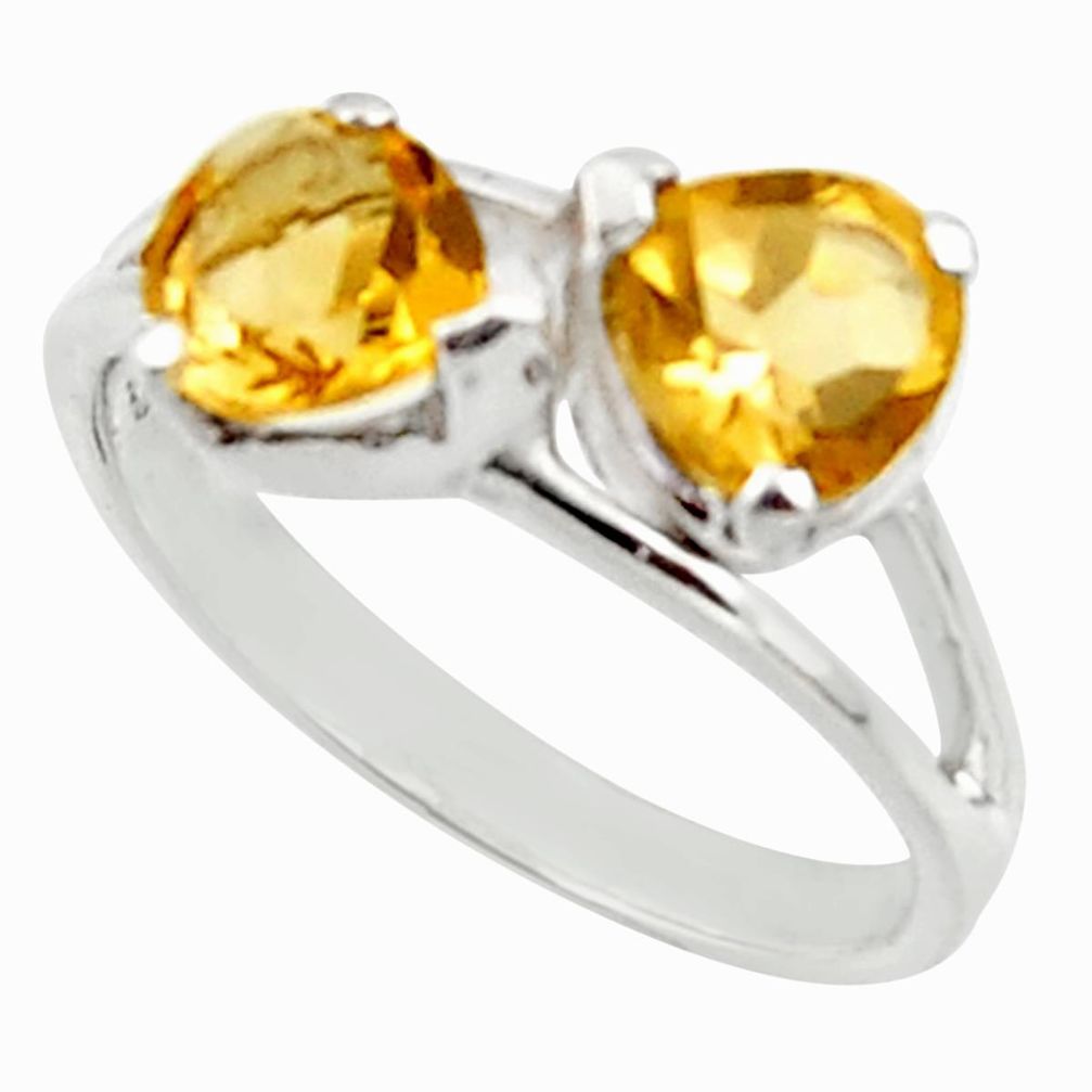 2.30cts natural yellow citrine 925 sterling silver ring jewelry size 5.5 r45750