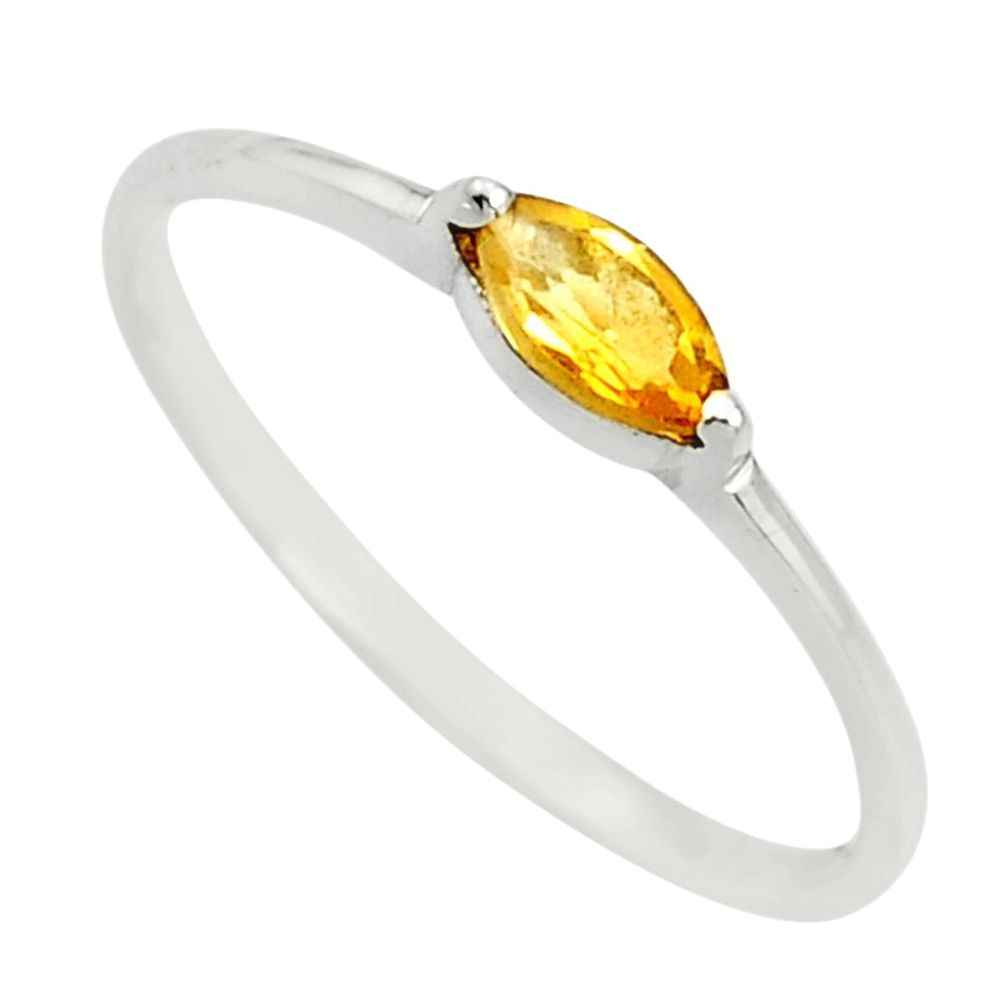 0.70cts natural yellow citrine 925 sterling silver ring jewelry size 5.5 r45774
