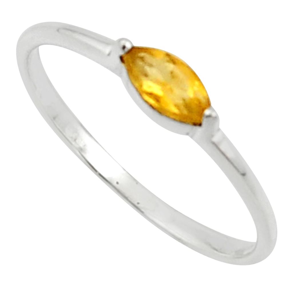 0.80cts natural yellow citrine 925 sterling silver ring jewelry size 6.5 r45805