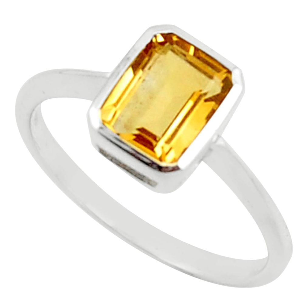 2.07cts natural yellow citrine 925 sterling silver ring jewelry size 6 r45749