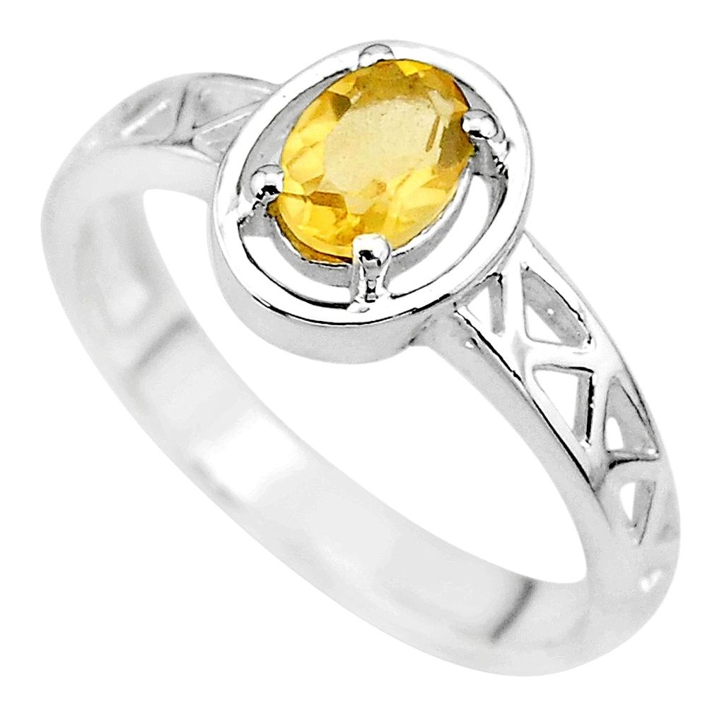 1.47cts natural yellow citrine 925 sterling silver ring jewelry size 8 t8015