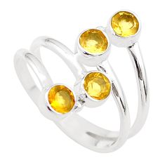 2.19cts natural yellow citrine 925 sterling silver ring jewelry size 7.5 t64005