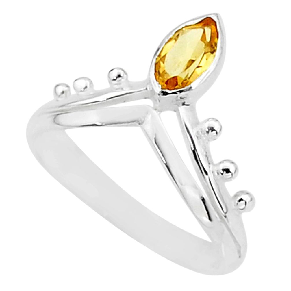 1.62cts natural yellow citrine 925 sterling silver solitaire ring size 7 t7553