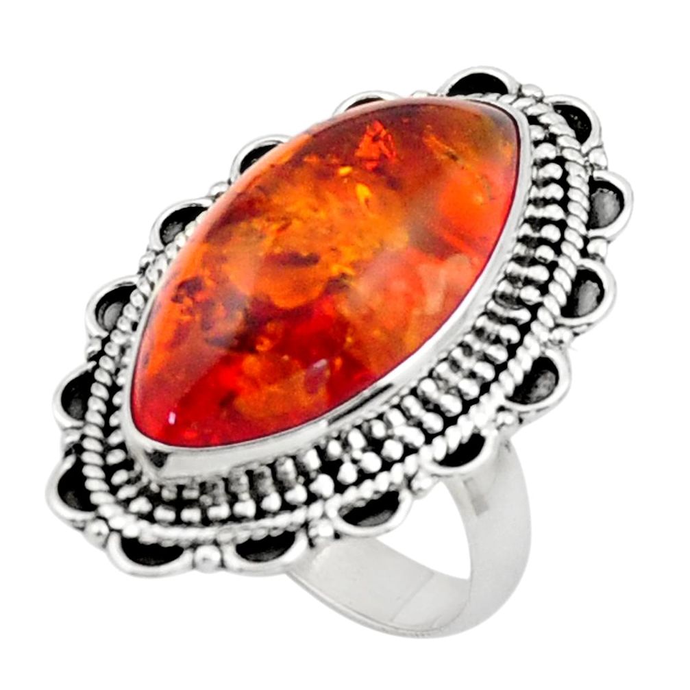 5.80cts orange amber 925 sterling silver ring jewelry size 6 r44724