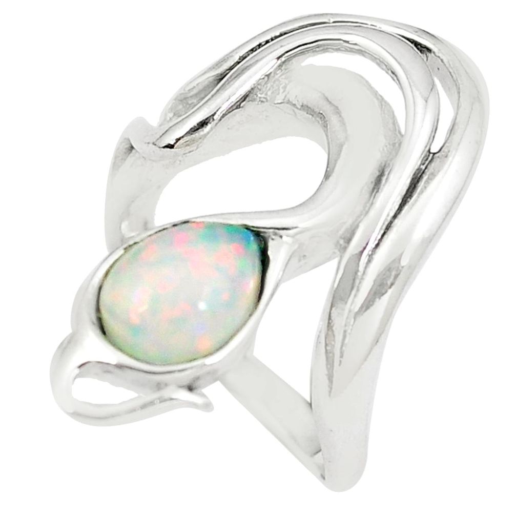 2.50cts pink australian opal (lab) sterling silver ring size 7.5 a89233 c24420