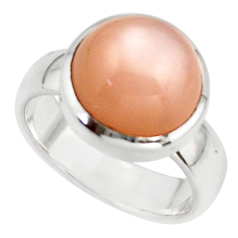 6.16cts pink natural ceylon moonstone 925 sterling silver ring size 6.5 r42834