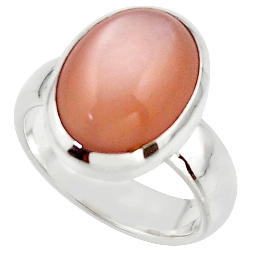 6.35cts pink natural ceylon moonstone 925 sterling silver ring size 6.5 r42837