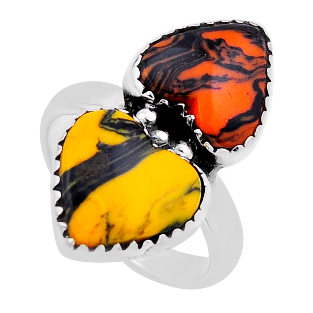 9.56cts pool ball heart sterling silver adjustable ring jewelry size 8 n53415