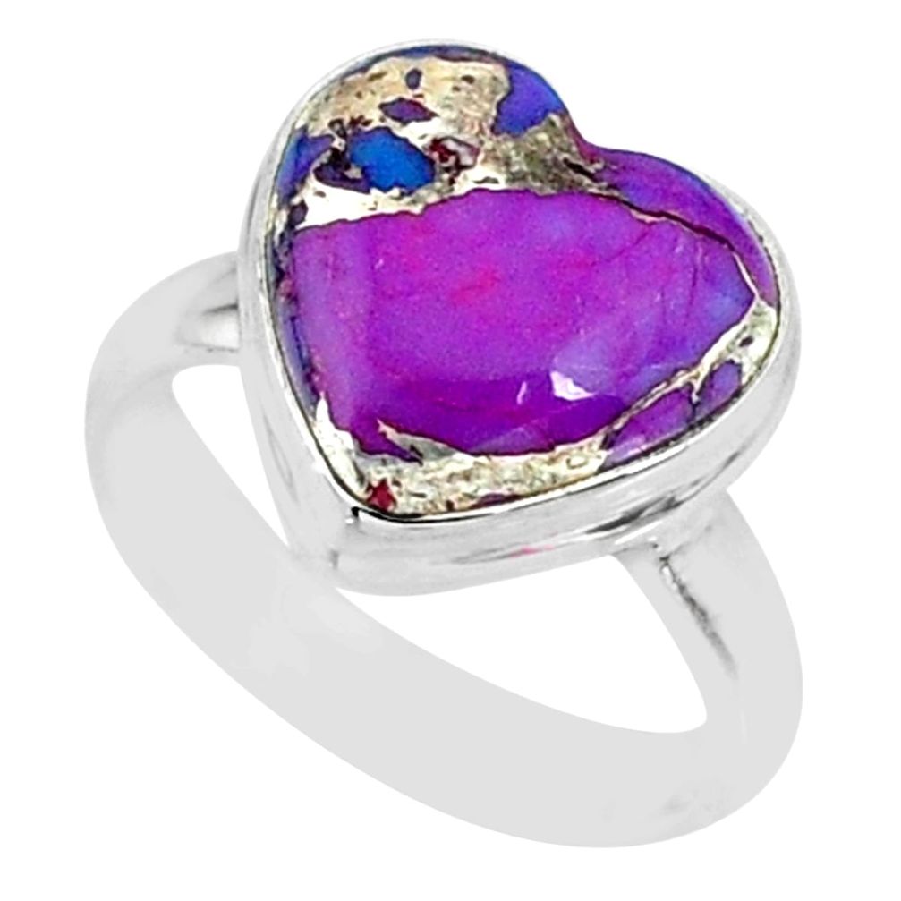 7.15cts purple copper turquoise 925 silver solitaire ring jewelry size 6 r84699
