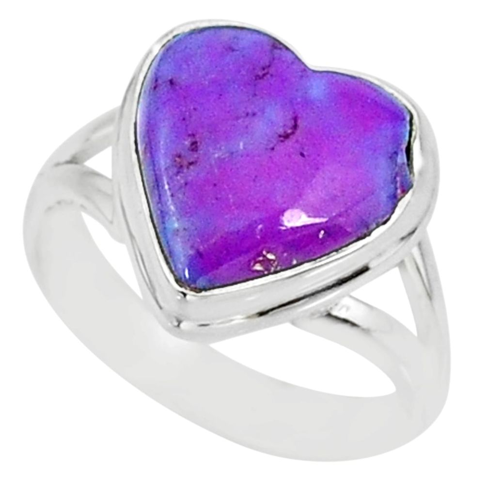 6.38cts purple copper turquoise 925 silver solitaire ring jewelry size 6 r84727