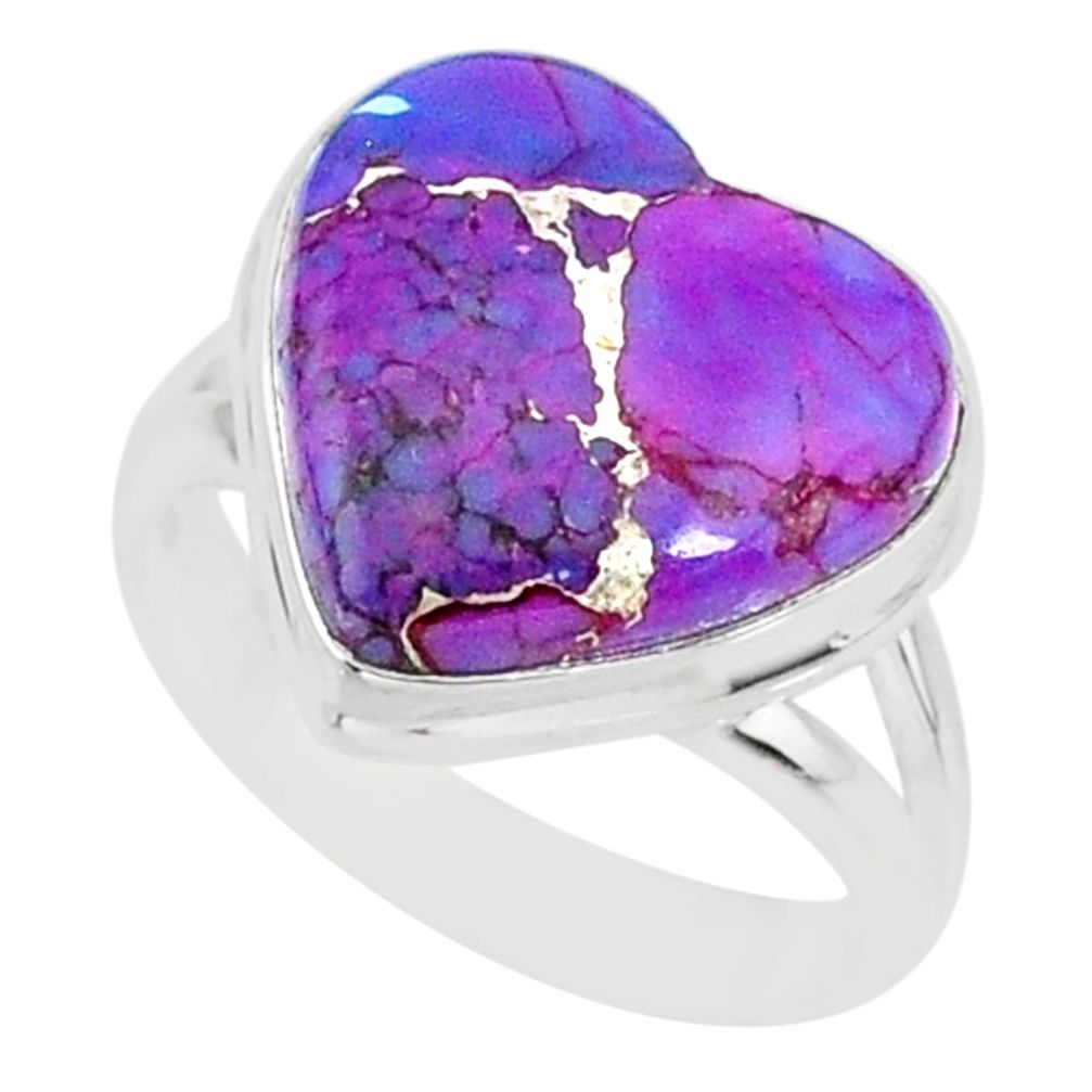 8.80cts purple copper turquoise 925 silver solitaire ring jewelry size 7 r84739