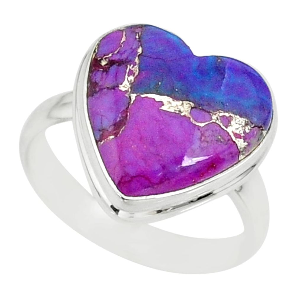 9.04cts purple copper turquoise 925 silver solitaire ring jewelry size 9 r84738