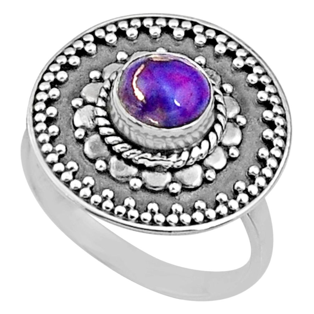 1.03cts purple copper turquoise 925 silver solitaire ring size 6.5 r65156