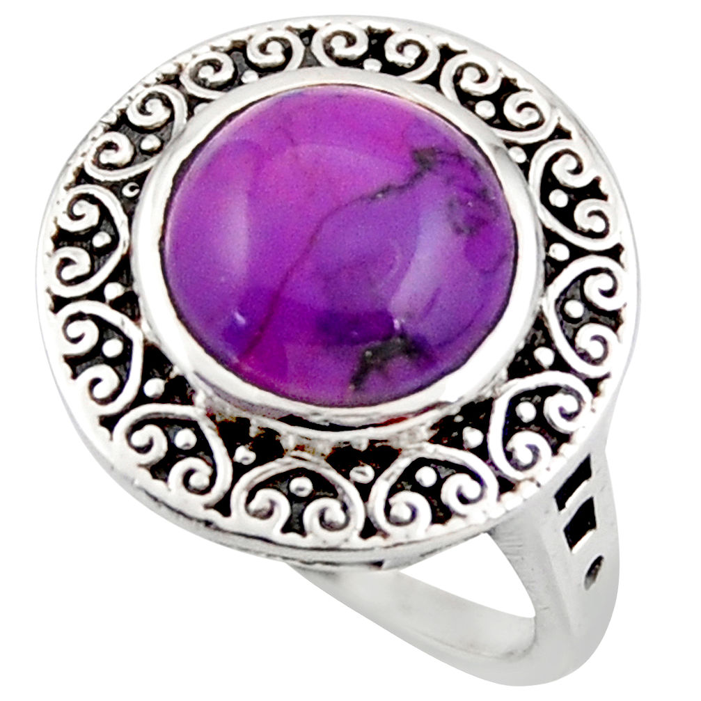 5.12cts purple copper turquoise 925 sterling silver ring jewelry size 6.5 d46096