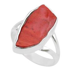 8.26cts root chakra healing natural jasper red 925 silver ring size 7 u46760