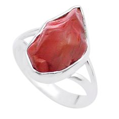 8.38cts root chakra healing natural jasper red 925 silver ring size 8 u46759