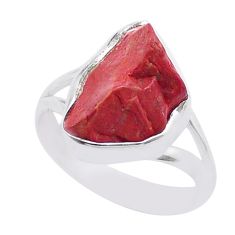 5.64cts root chakra healing natural jasper red 925 silver ring size 7.5 u46741