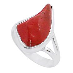 6.85cts root chakra healing natural jasper red 925 silver ring size 6.5 u46755