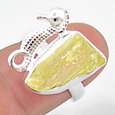6.53cts scapolite 925 sterling silver seahorse ring jewelry size 7 u42081