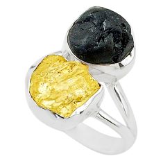 11.91cts scapolite tourmaline raw 925 sterling silver ring size 8 t20988