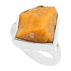 7.27cts solar plexus chakra natural aventurine 925 silver ring size 8 u46643