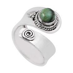 1.07cts solitaire arizona mohave turquoise silver adjustable ring size 7 n35493