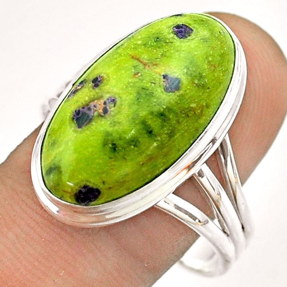 15.80cts solitaire atlantisite stichtite-serpentine silver ring size 11 t54346